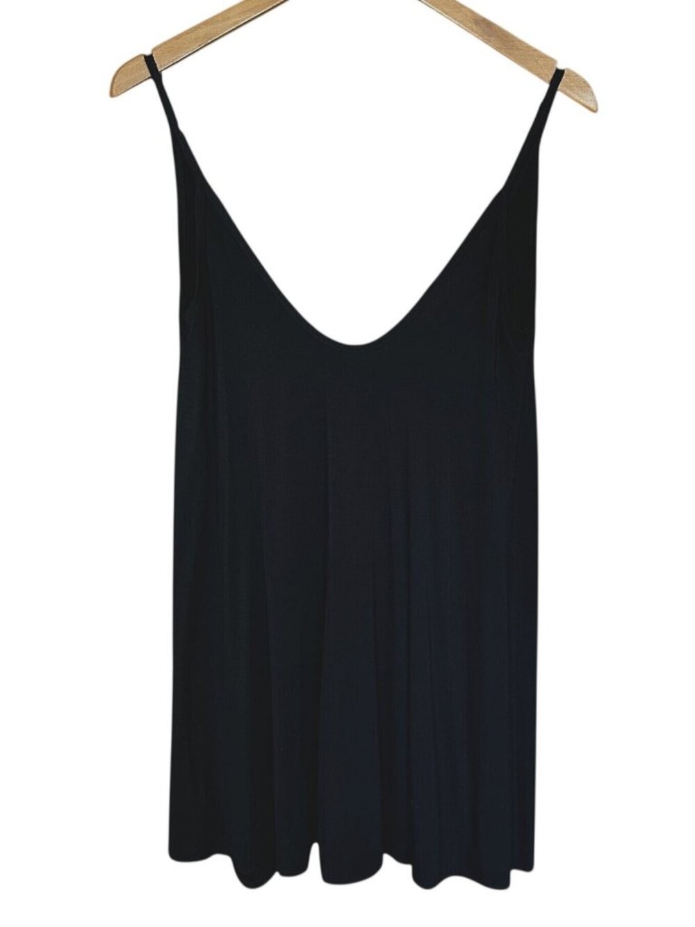 Alexander David Black Cami Slip Mini Dress Spaghetti Strap V Neck Swing Slouch M